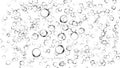 Clean oxygen bubbles on isolated white background. Texture overlays