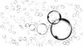 Clean oxygen bubbles on isolated white background. Texture overlays