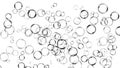 Clean oxygen bubbles on isolated white background. Texture overlays