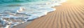 Clean, parallel lines of receding wave, smooth sand surface , day, nature Royalty Free Stock Photo