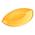 Clean part apricot icon, cartoon style Royalty Free Stock Photo