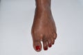 Clean pedicured female foot