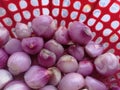 Clean peeled shallots. ready to cook
