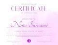 Clean Pink Certificate Design