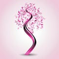 Clean pink ribbon on flawless white Royalty Free Stock Photo