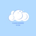 Clean plates utensils, like a cloud with rain. Wash dishes symbol.