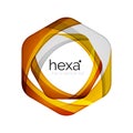 Clean professional business hexagon emblem