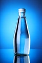 Clean and Pure Mineral Drinking Water Bottle with Blue Background