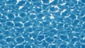 Clean quivering still water background. Pure blue water in the pool with light reflections.