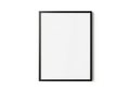 Clean rectangular black framed blank white canvas displayed against a white background Royalty Free Stock Photo