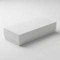 Rectangular White Gift Box with Lid on White Background present box packaging Royalty Free Stock Photo