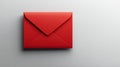 Clean red envelope resting on a smooth white surface with vibrant colors. Generative AI Royalty Free Stock Photo