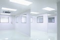 Clean room in manufacturing pharmaceutical plant, Green epoxy system flooring, Sandwich Panel, and double glass window, air