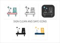 Clean and safe icons set