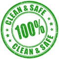 Clean and safe product green imprint Royalty Free Stock Photo