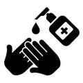 Clean and sanitize your hands vector icon