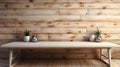 Clean scene mockup for products, wood texture walls
