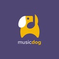 Music Dog Logo Concept Royalty Free Stock Photo