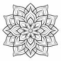 Clean And Sharp Mandala Flower Coloring Page Royalty Free Stock Photo