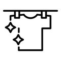 Clean shirt on hang wire icon, outline style