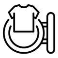 Clean shirt from washing machine icon, outline style