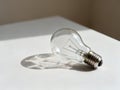 Light Bulb on Table Close Up - AI generated Royalty Free Stock Photo