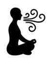 Breathwork silhouette in mindful posture Royalty Free Stock Photo