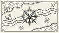 Simple compass rose, navigation icon, direction symbol, map element vector design Generative AI