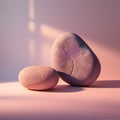 Clean and simple composition of natural elements, pastel colors stone Royalty Free Stock Photo