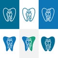 Clean, simple, creative dental clinic logo, icons and design elements. Royalty Free Stock Photo