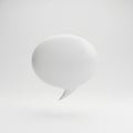 3D Rendered White Speech Bubble Icon with Subtle Shadow on White Background chat icon message symbol Royalty Free Stock Photo