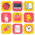 Clean and simple education icons for mobile OS