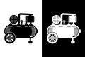 Air Compressor Icon in Black and White Royalty Free Stock Photo