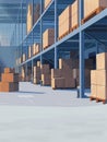 Clean, simple illustration of a warehouse full of boxes, highlighting the starting point of logistics operations