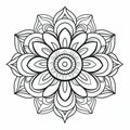 Elegant Floral Mandala Coloring Page - Simplistic Forms, Multilayered Design Royalty Free Stock Photo