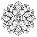 Clean Simple Line Art For Coloring Book - Mandalas, Geometric Patterns, Solar Patterns, Waves, Shells