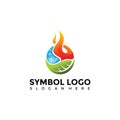 Element Symbol of fire, water, nature Logo Template. Vector Illustrator Eps. 10