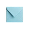 Soft blue square envelope with subtle shadow detailed close-up overhead view Royalty Free Stock Photo