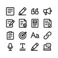 Minimalist Lineart Web Content Tool Basic User Interface Icon Set Royalty Free Stock Photo
