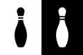 Bowling Pin Icon Black and White Silhouette Royalty Free Stock Photo