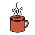 Simple Steaming Hot Coffee Mug Vector Icon Royalty Free Stock Photo