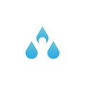 Clean and simple water drop with human in negative space template Royalty Free Stock Photo