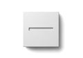 Minimalist white square object with a subtle horizontal line cutout and shadow Royalty Free Stock Photo
