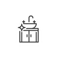 Clean sink line icon