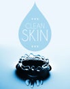 Clean skin concept with water drop and splash