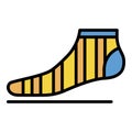 Clean sock icon color outline vector