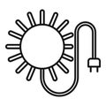Clean solar energy icon, outline style