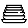 Clean stack plates icon, outline style Royalty Free Stock Photo