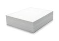A clean stack of white paper on a white background Royalty Free Stock Photo