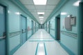 clean and sterile hospital hallway with doors Royalty Free Stock Photo